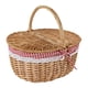 thumbnail image 1 of Cesta De Mimbre Para Picnic, Cesta De Almacenamiento De Ratán Para Servir En La Playa, Fiestas De Acampada, Grande, Rojo Y Blanco, 1 of 5