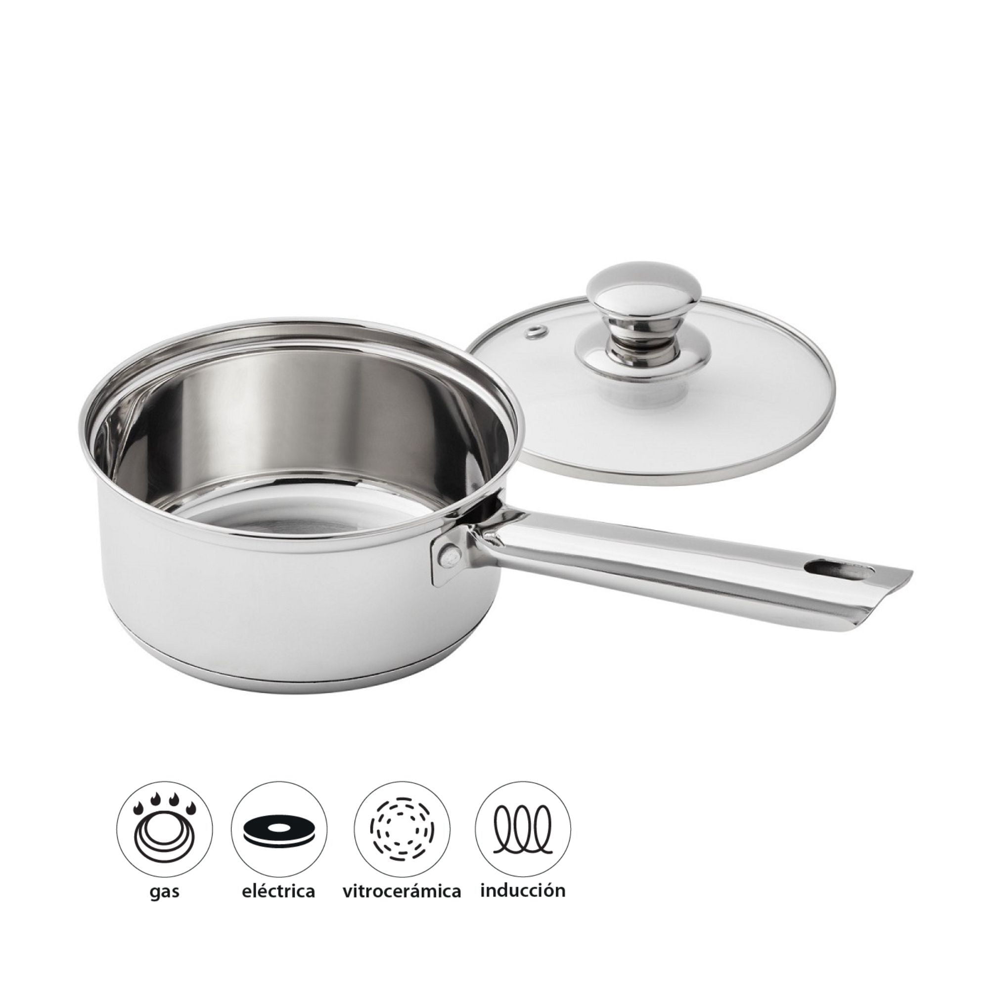 Haus - Cacerola Acero 14Cm (0.95 Litros) 2 Piezas