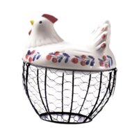 Magideal - Cesta De Metal Para Recoger Huevos, Organizador De Huevos, Cesta De Frutas Y Verduras, Soporte Para Huevos, Cesta De Almacenamiento De Cocina Con Tapa