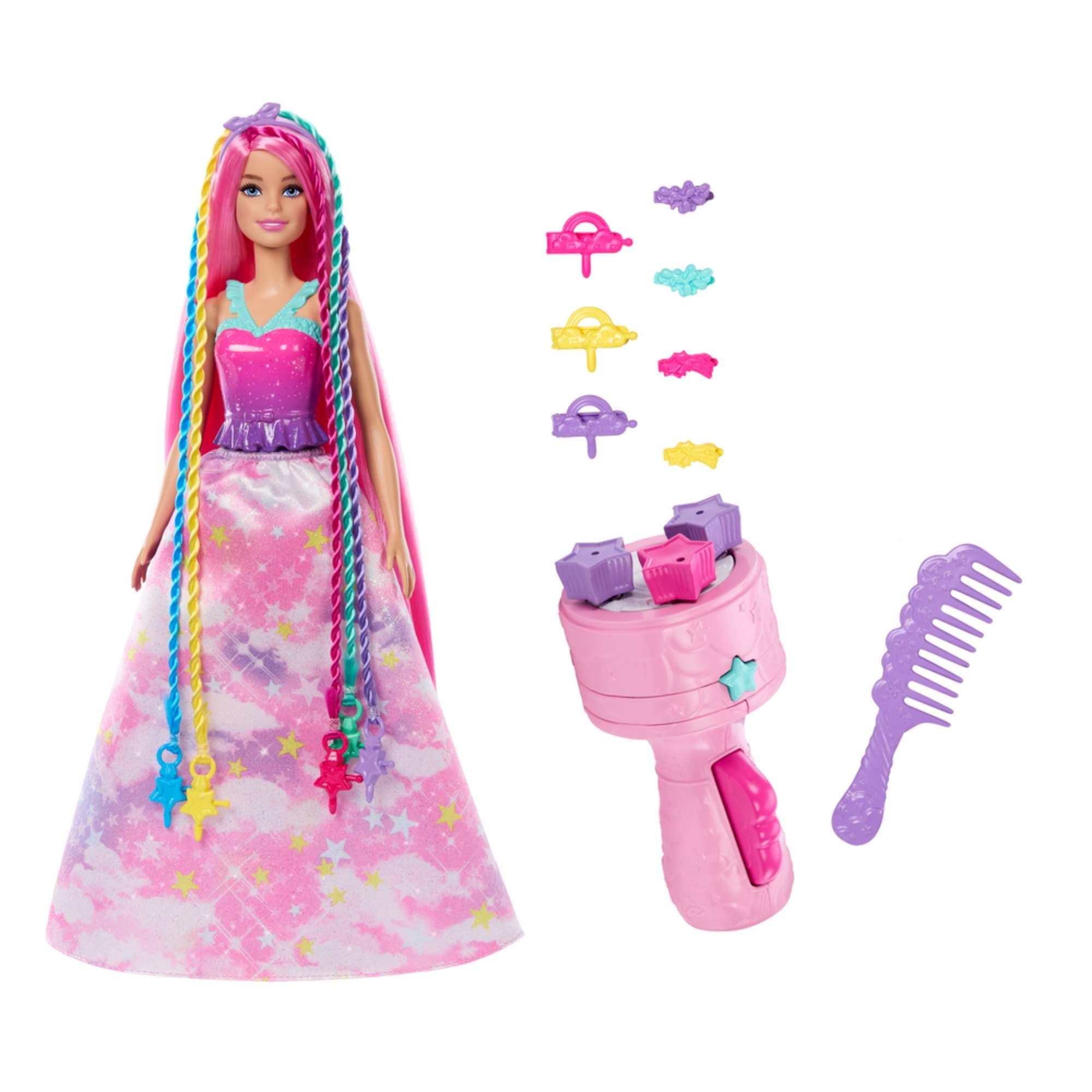 Muñeca Trenzas Mágicas - Barbie Fantasía - Mattel.