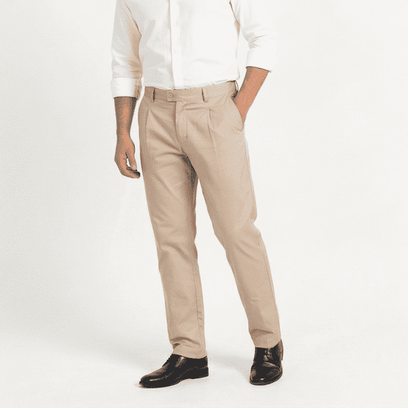 Pantalón Trabajo Ejecutivo Hombre Gabardina Premium Beige