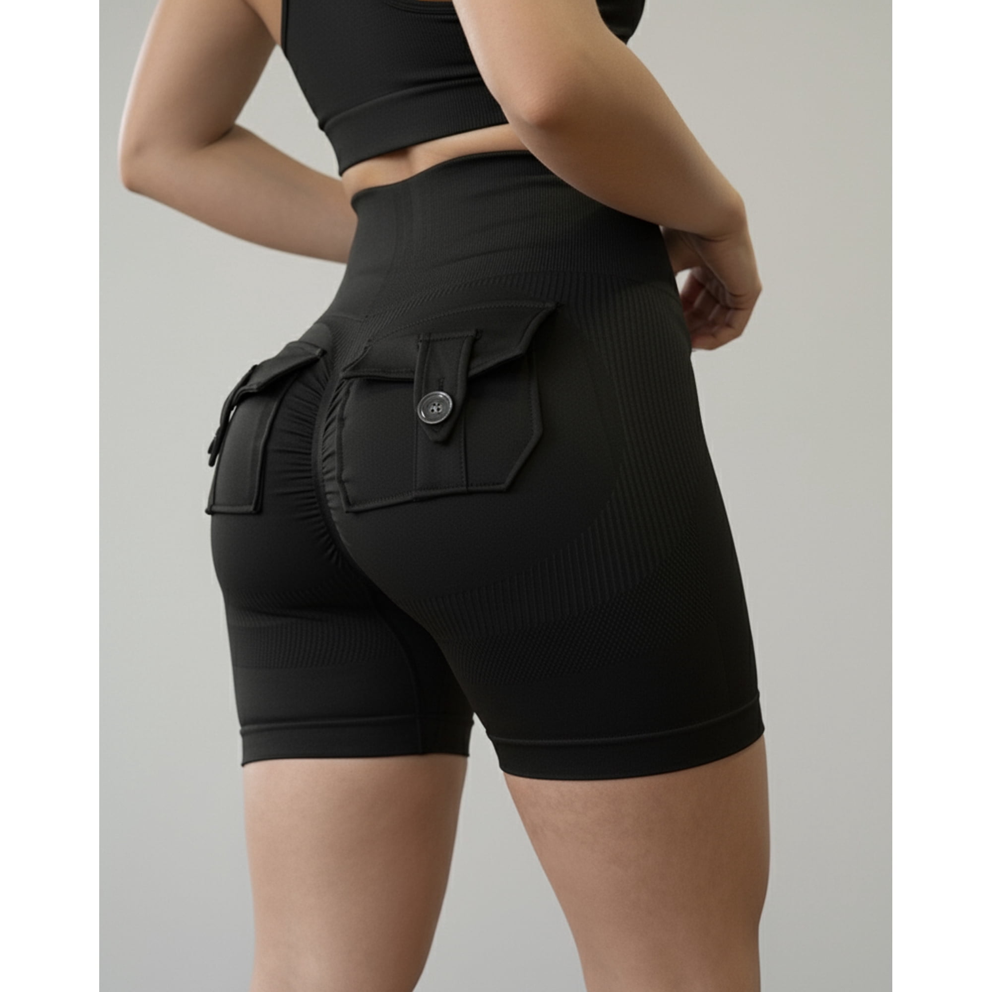 Flix Spa - Short Deportivo Mujer Push Up Con Bolsillo Trasero