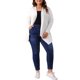 thumbnail image 2 of Agnes Orinda Cárdigan de Talla Grande para Mujeres Escuela Universidad Manga Larga Abierto al Frente Ligero Dobladillo Alto Bajo Cubiertas Draped 3X Blanco, 2 of 6