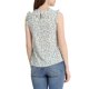 thumbnail image 3 of INSPIRE CHIC Blusa sin mangas para mujer con volantes, oficina de negocios, vintage floral de los años 50, XL Blanco-Floral, 3 of 6