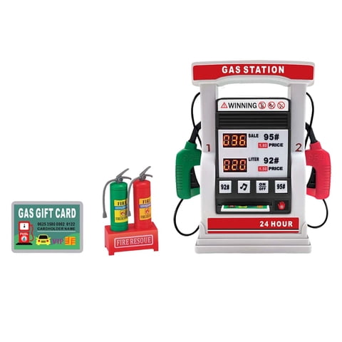 Bothyi - Juego De Simulación De Gasolinera, Accesorios De Juego De Rol Para Niños, Regalos De Cumpleaños, Gris Y Blanco