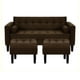 thumbnail image 1 of Sofa Retro 3c + 2 Pouf Felpa 00 Chocolate, 1 of 6