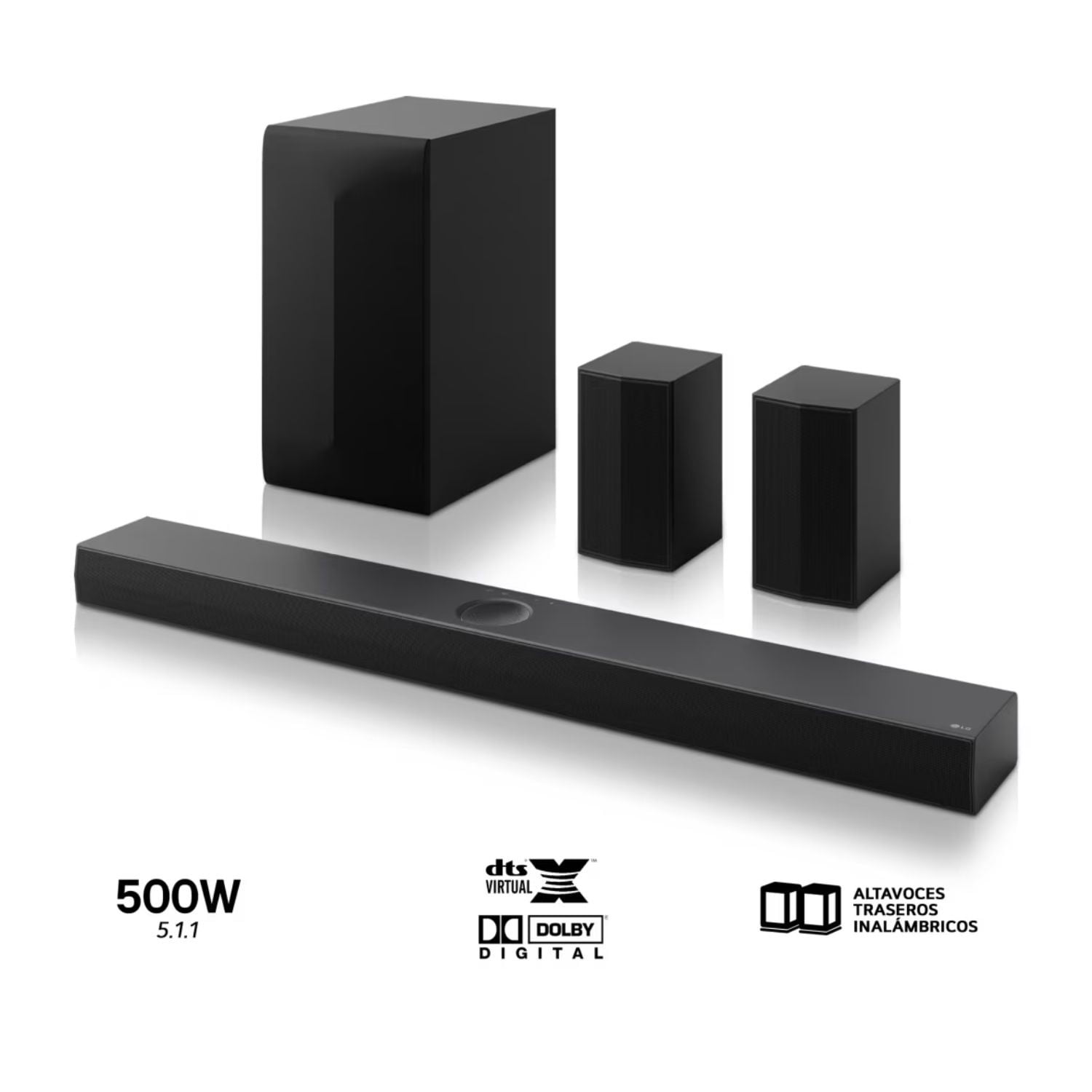 Soundbar De Cine En Casa Lg De 5.1 Canales Con Sonido Envolvente Y Altavoces Traseros S60tr
