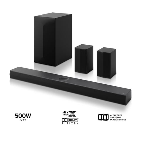 Soundbar De Cine En Casa Lg De 5.1 Canales Con Sonido Envolvente Y Altavoces Traseros S60Tr