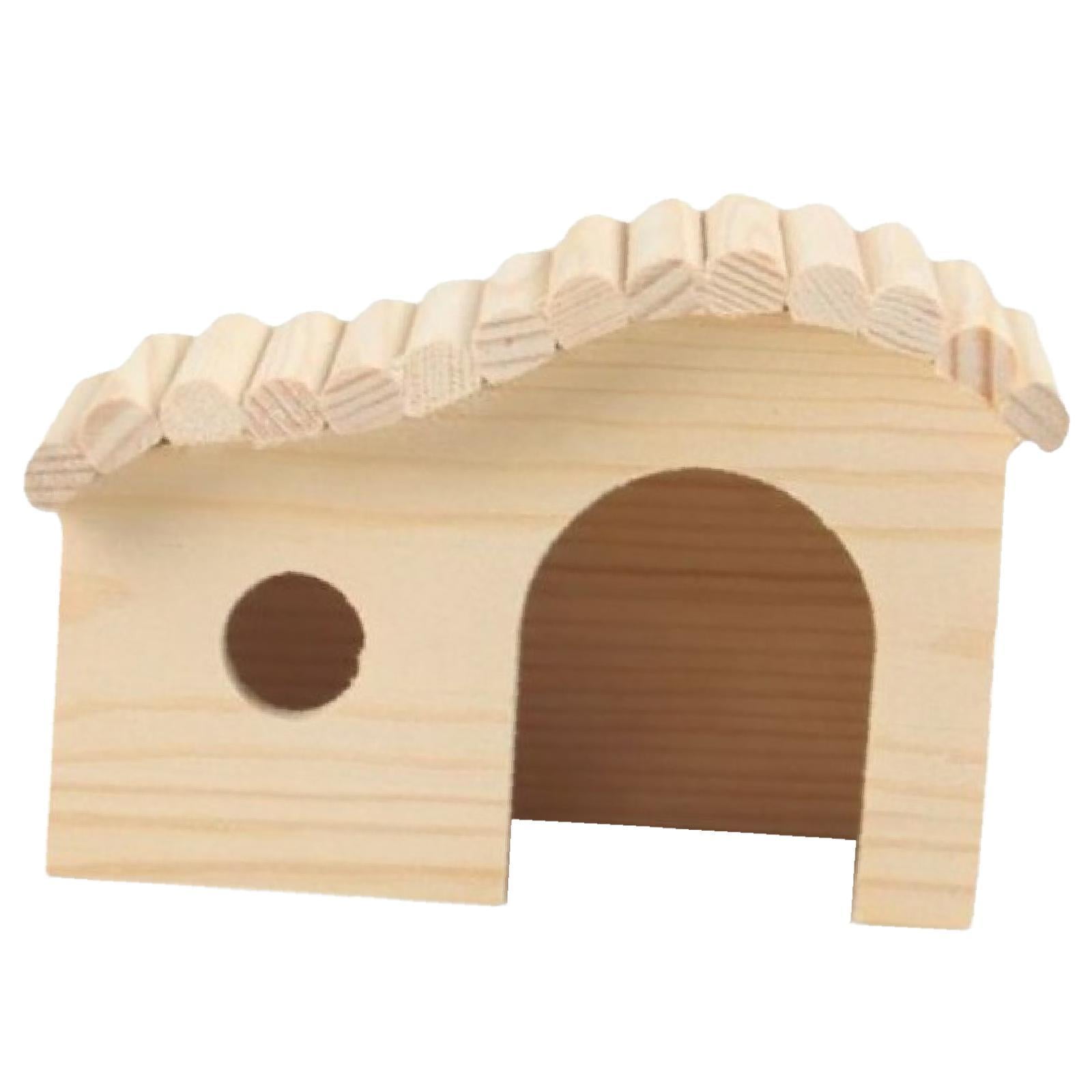 Casa De Madera Para Hámster, Decoración De Hábitats Para Hámster Sirio, Animales Pequeños