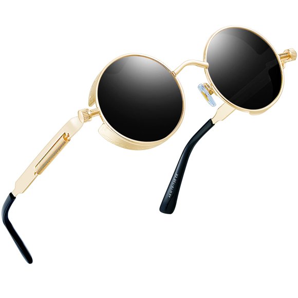 Gafas de sol Joopin redondas estilo steampunk retro con polarización UV400
