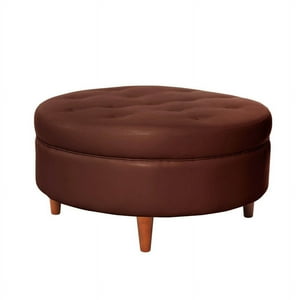Latam Home - Pouf Paris Pu Chocolate