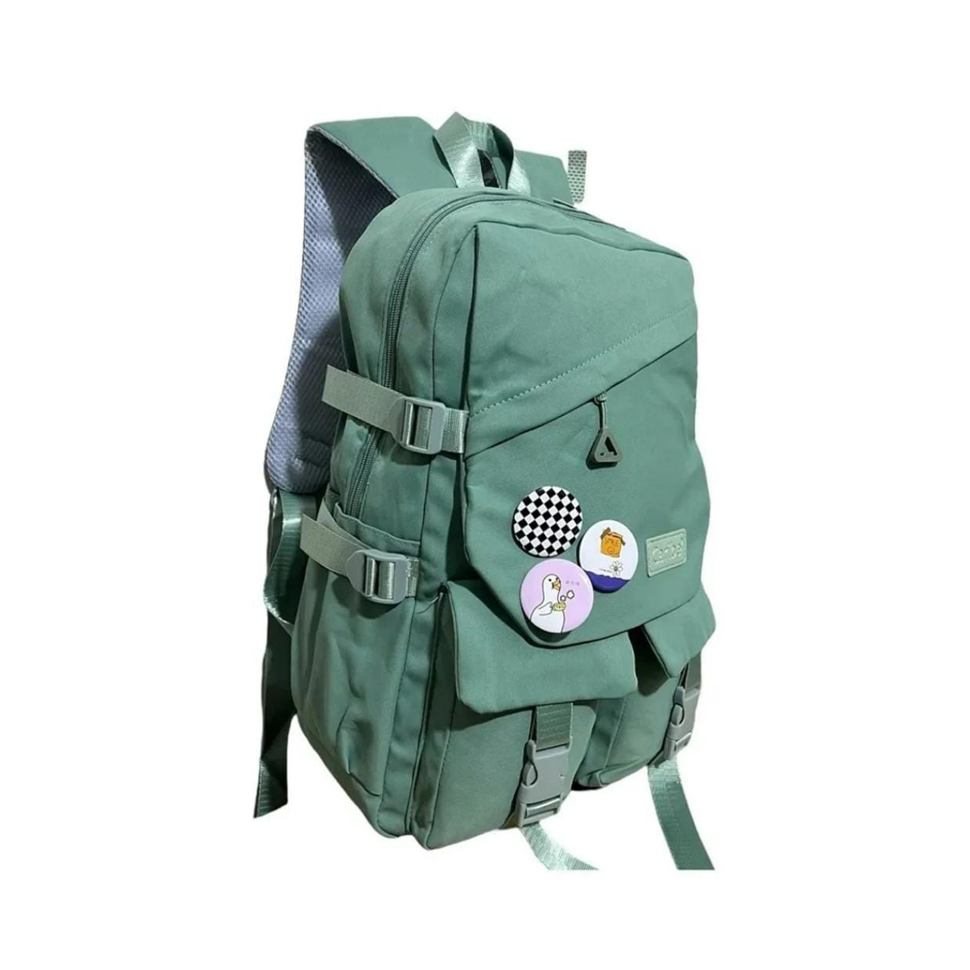 Clickdescuento - Mochila Juvenil Escolar Con Insignias Verde