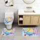 thumbnail image 2 of Perros en el Espacio Juego de 3 alfombras de baño de coral fleece: tapete de baño + alfombra de inodoro en forma de U + funda de tapa de inodoro en forma de O, 2 of 6