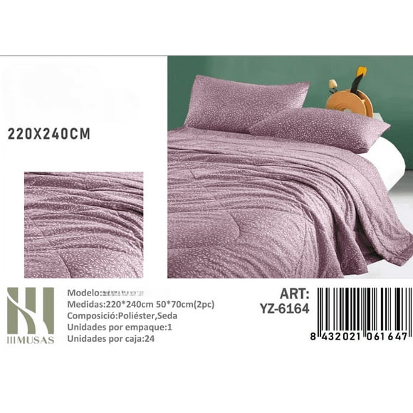 Plumon Con Diseño Lila 2 Plazas Imusa 240x220cm