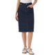 thumbnail image 1 of INSPIRE CHIC Falda de Mezclilla de Cintura Alta para Mujer Falda de Jean de Largo a la Rodilla con Dobladillo Deshilachado y Bolsillos Azul Marino L, 1 of 6