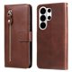 thumbnail image 1 of Funda tipo cartera para Samsung Galaxy S26 Ultra con bolsillo con cremallera y ranuras para tarjetas – Función de soporte Marrón, 1 of 5