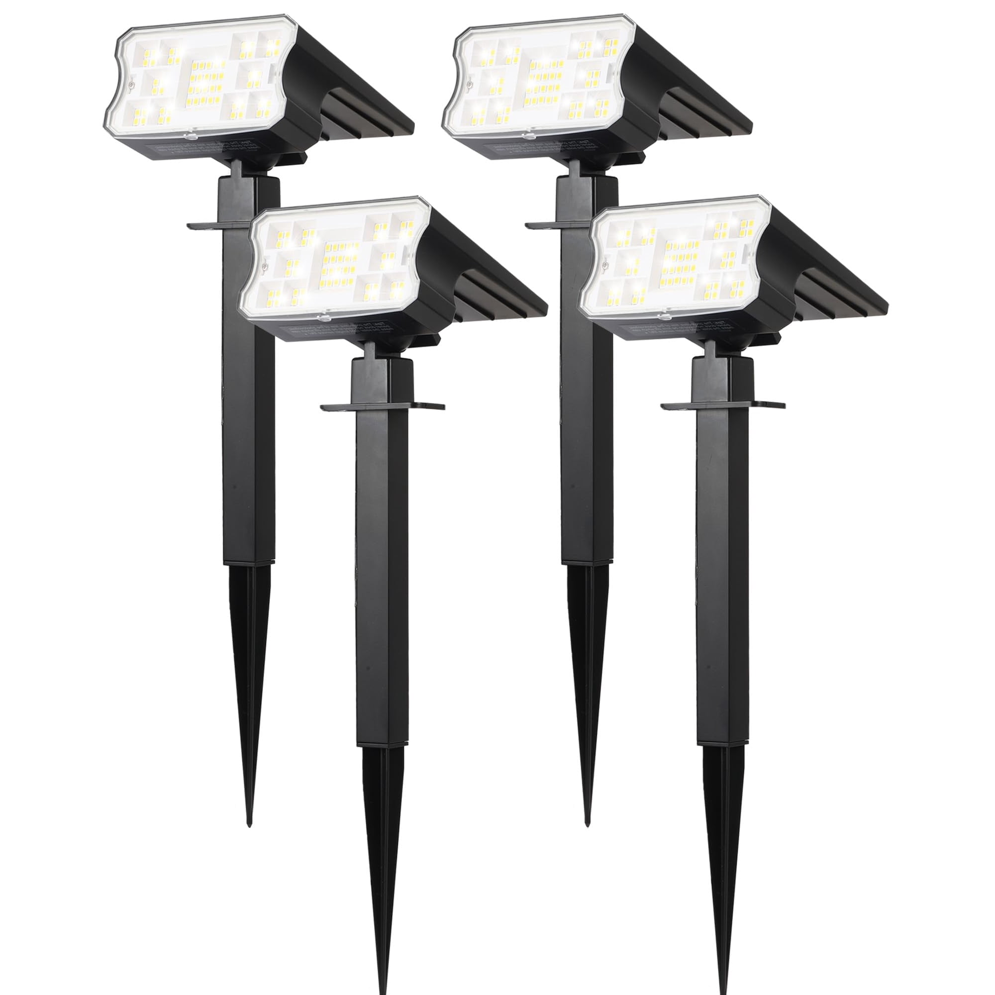 Hggh - Focos Solares Exteriores De 60 Led Ip67 Impermeables Paquete De 4