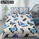 thumbnail image 1 of Blue Butterflies Duvet Cover Set 3 Pieces Hand Written Text Note Bedding Kids Boys Girls Animal Quilt Cover Dropship, 1 of 5