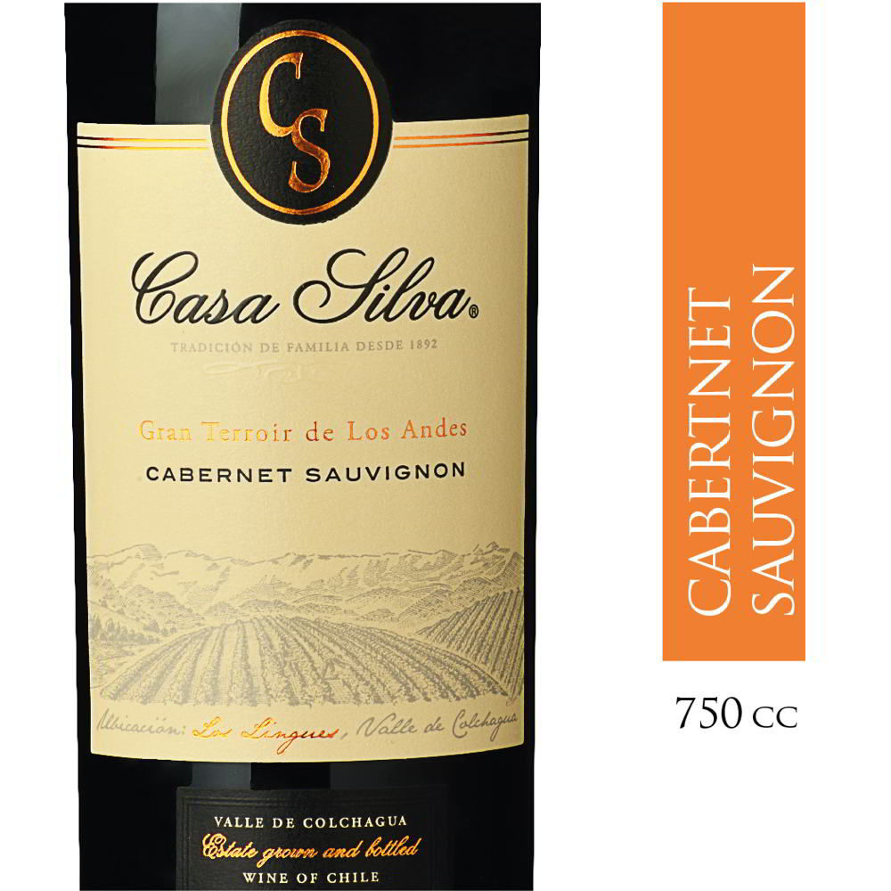 Vino Tinto Cabernet Sauvignon Gran Reserva Botella 750 ml Casa Silva