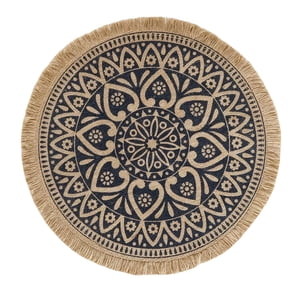 Bothyi - Manteles Individuales Tejidos Redondos A La Moda Con Felpudos Con Flecos Para Mesa, Cena, Hogar, Borla Marrón C