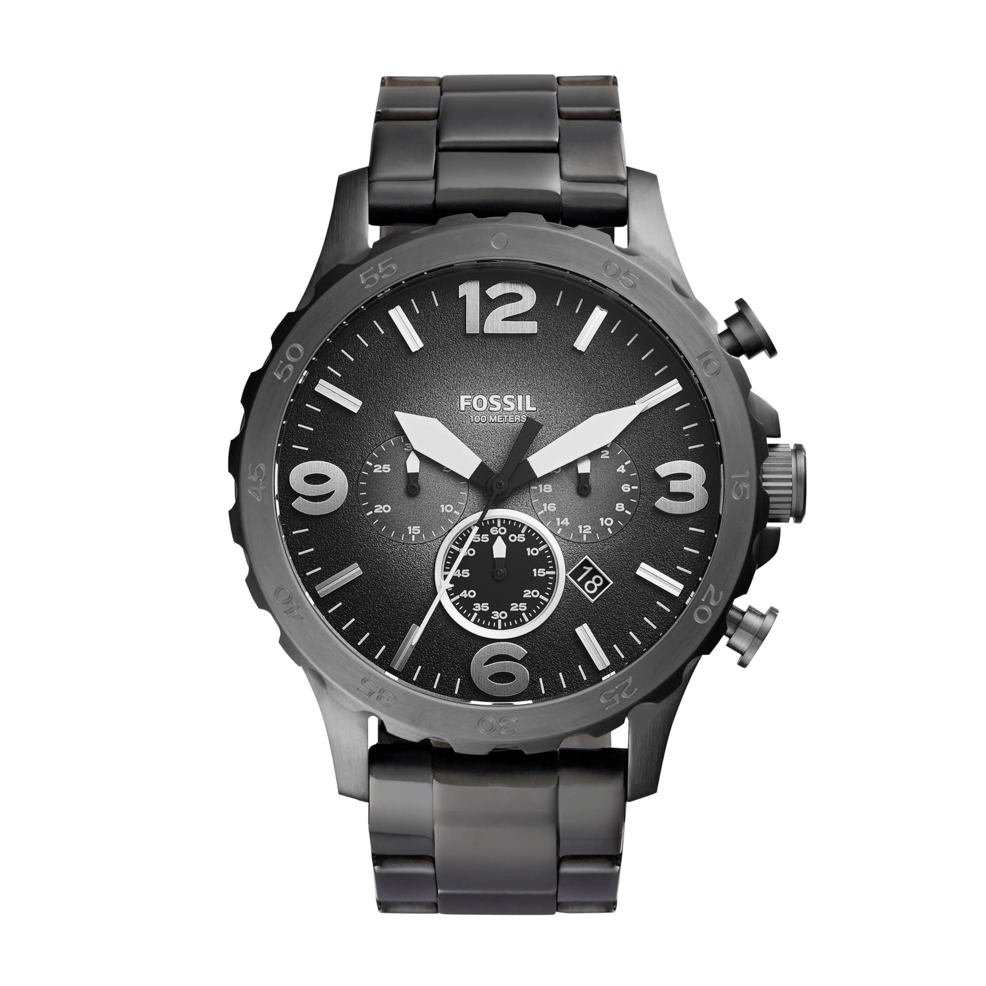 Reloj Cronógrafo Nate Quartz De Acero Inoxidable De Fossil Para Hombre