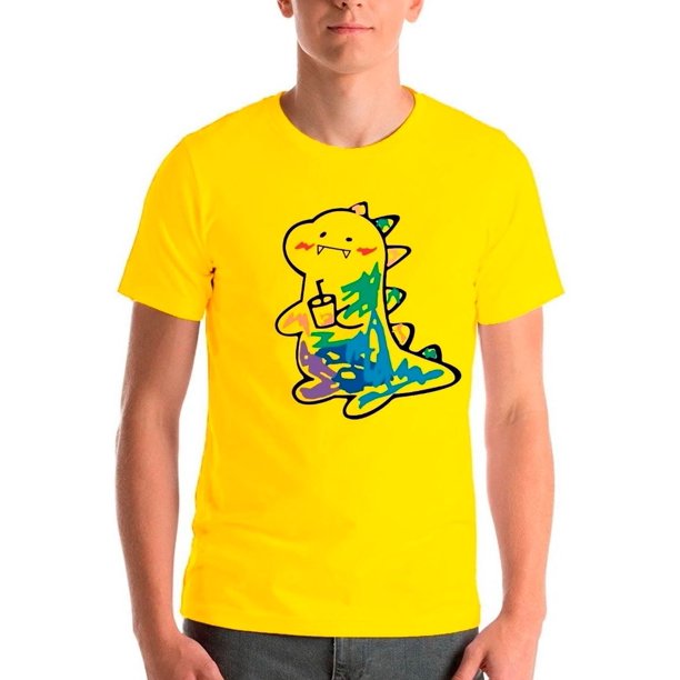 Polera Estampada Dinosaurio Kawai Colores Hombreniño