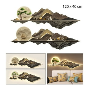 Xianzhu - Cuadro Paisaje Con Luces Led - 120 X 40 Cm