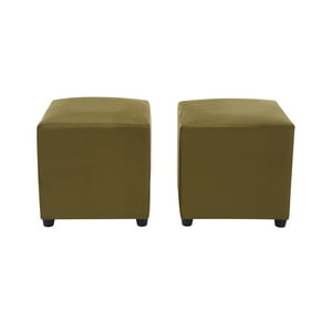 Bodevir - Set Pouf Cali 1C Felpa 30 Verde Musgo