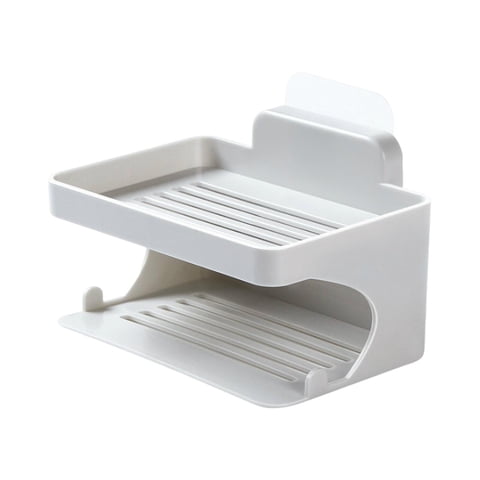 Bothyi - Jabonera Jabonera De Doble Capa Para Baño Hotel Ducha Pared Gris