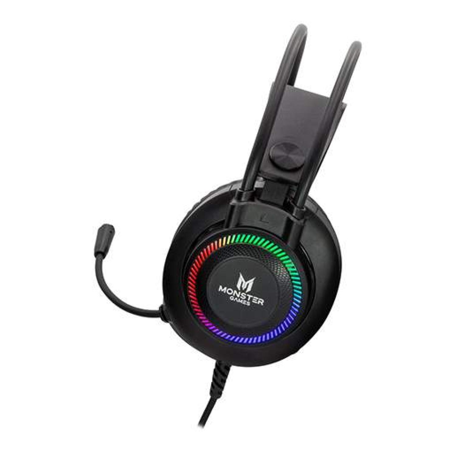 Monster Games - Audifonos Gamer Jack 3.5 Usb Rgb Ps4 Pc Throb