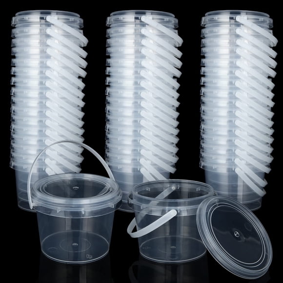 Materiales de Arte ZOEYES Set de 50 Contenedores Transparentes de 300 ml para Slime