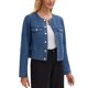 thumbnail image 4 of INSPIRE CHIC Chaqueta de Jean Recortada para Mujer sin Cuello 2025 Occidental de Manga Larga Chaquetas de Mezclilla S Azul, 4 of 6