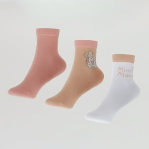 Tripack Calcetines Niña Damasco Carita Minnie Disney