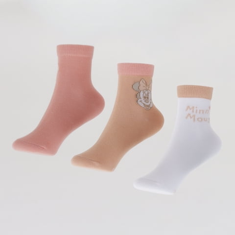Tripack Calcetines Niña Damasco Carita Minnie Disney