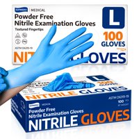 Guantes De Nitrilo Para Exámenes Supmedic Medical, Sin Látex, 100 Unidades, Azules