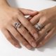 thumbnail image 2 of Set de anillos color plateados para mujer, 2 of 3