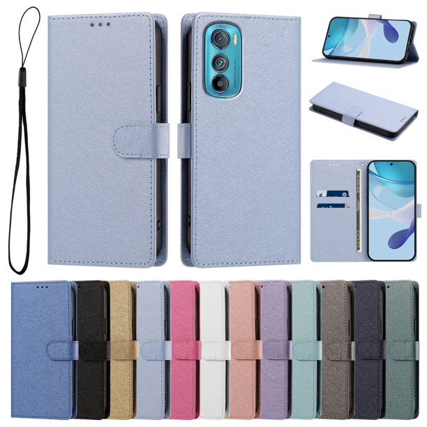 Cartera para Motorola Edge 30 con Bolsillo de Tarjetas, Azul Cielo