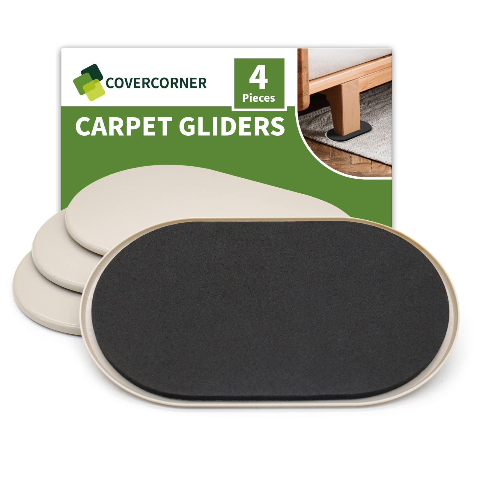 Deslizadores Para Muebles Covercorner 24 Cm Para Alfombra 4 Piezas