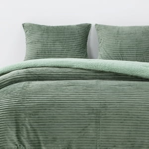 Dib - Cobertor Reversible Sherpa 2 Plazas Cotelón Verde