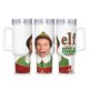 thumbnail image 1 of Elf: El Musical de Buddy Vaso aislado de acero inoxidable con asa, diseño temático, regalo para familia, amigos y fans; incluye pajita y encaja en el portavasos estándar, 40 oz, 1 of 6
