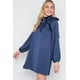thumbnail image 4 of Vestido Mini de Satén con Mangas Largas y Lazo Lateral M, 4 of 4