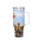 thumbnail image 2 of Sam el Bombero Vaso aislado de acero inoxidable con asa, diseño temático, regalo para familia, amigos y fans; incluye pajita y encaja en el portavasos estándar, 40 oz, 2 of 6