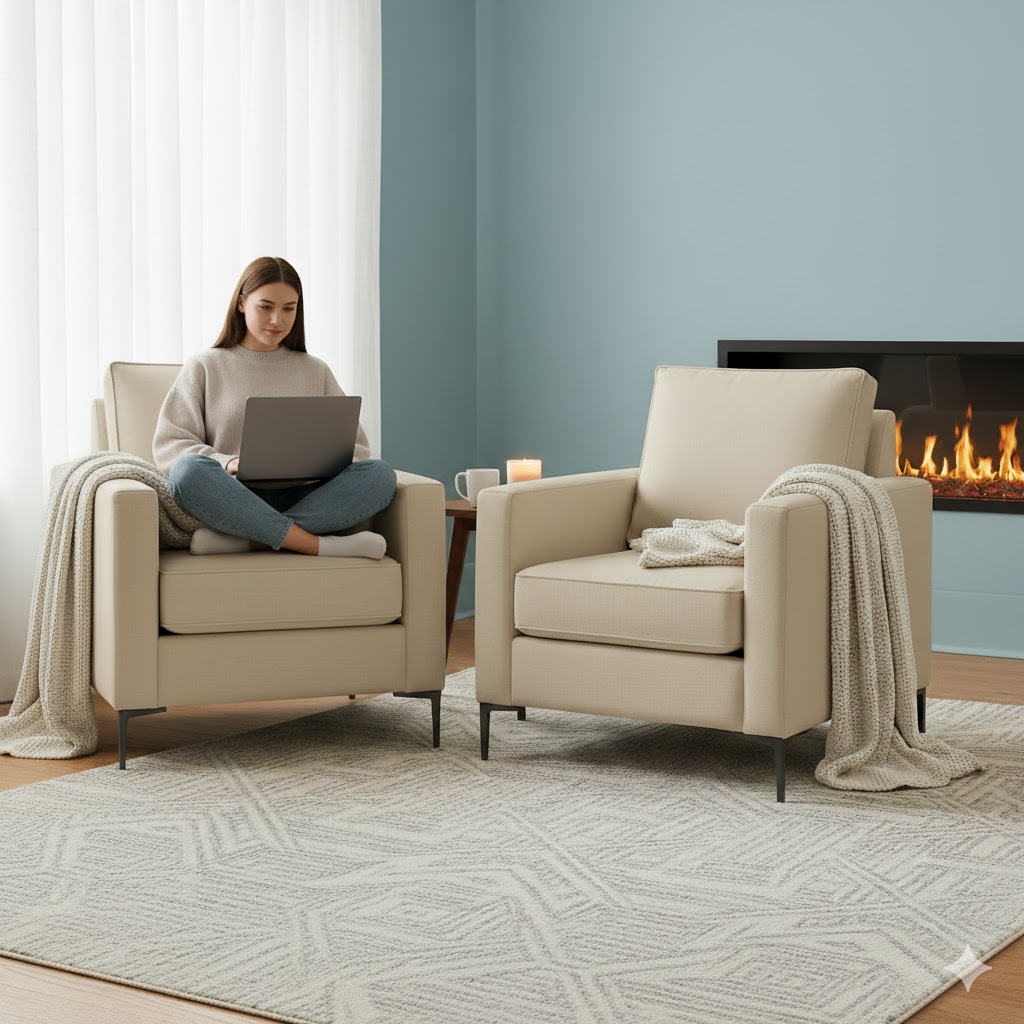 Sitial Home - Juego De Poltronas Arthur Beige