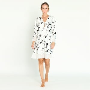 Bbz Barbizon - Camisa De Dormir Sesgo Ivory Estampado