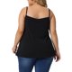 thumbnail image 3 of CURVY GLAM Camiseta sin mangas con tirantes ajustables y pliegues básicos elegantes para mujer de talla grande para la escuela o universidad 4X Negro, 3 of 6