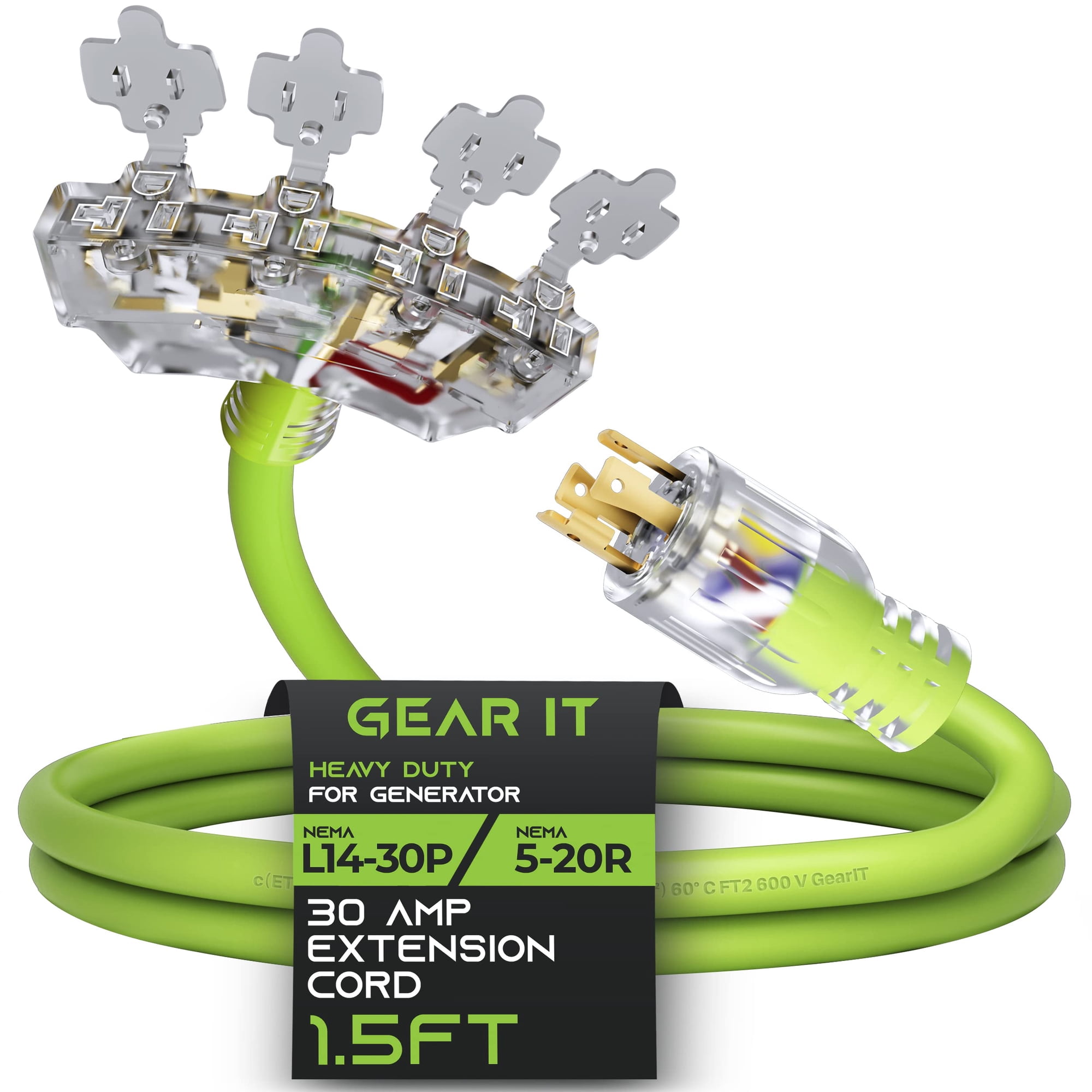 Cable Adaptador Gearit 30a 1.5 Pies 125/250v Con Bloqueo Giratorio