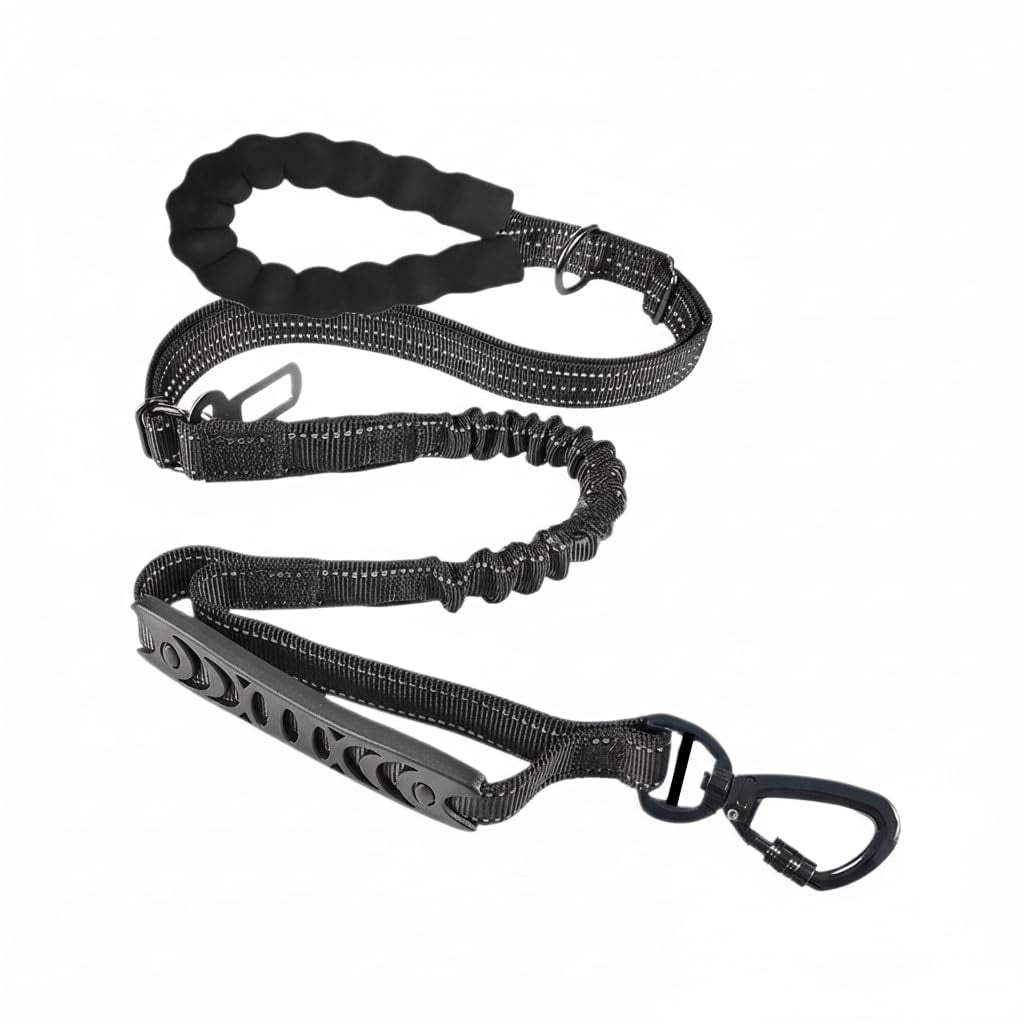 Xusx111 - Bungee Correa Para Perros Grandes Que Tiran, Sin Tirar Correa De Perro Amortiguador, Pesado 6.2 Pies Enredo (negro)
