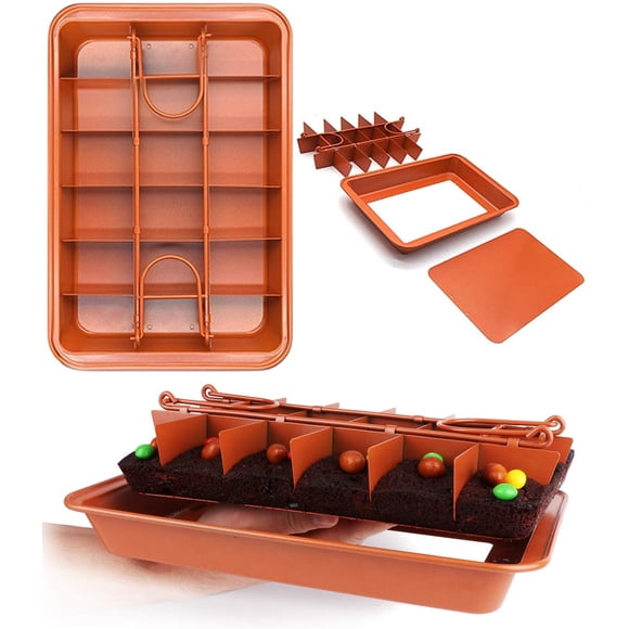Molde para brownies SUJUDE 30x20x4 cm, 18 porciones, antiadherente