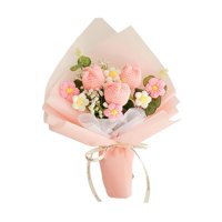 Bothyi - Ramo De Flores De Ganchillo, Decoración Del Día De San Valentín, Flor Para Fiesta De Boda, Color Rosa