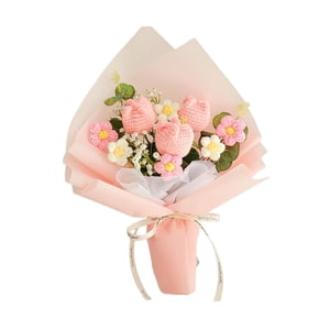 Bothyi - Ramo De Flores De Ganchillo, Decoración Del Día De San Valentín, Flor Para Fiesta De Boda, Color Rosa